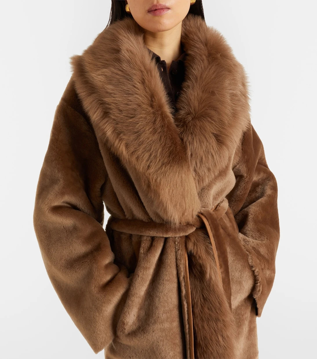 Nour Hammour - Isadora shearling wrap coat