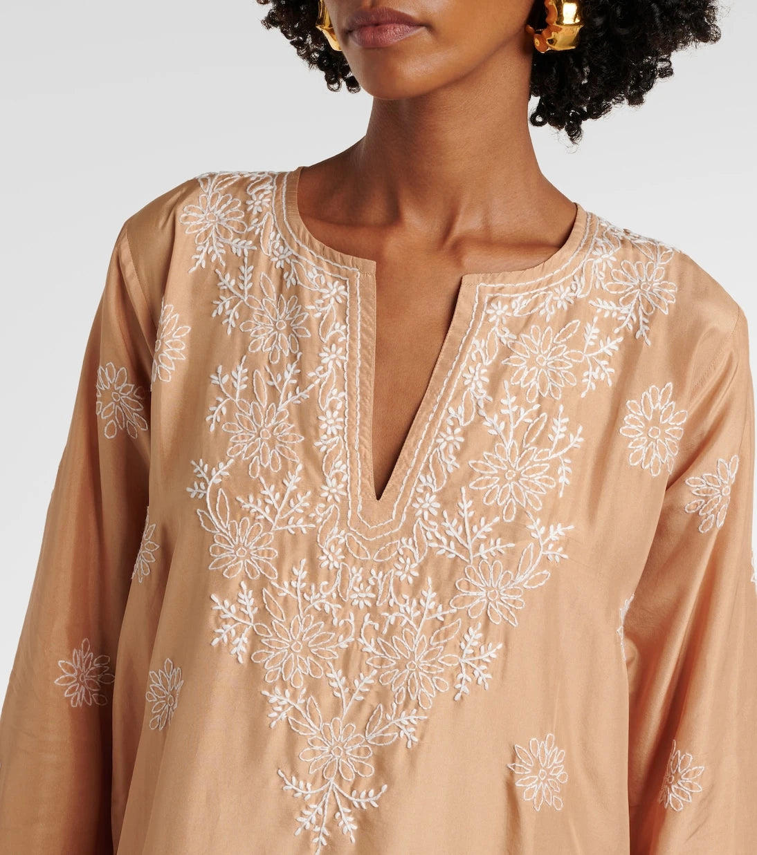 Juliet Dunn - Embroidered silk kaftan