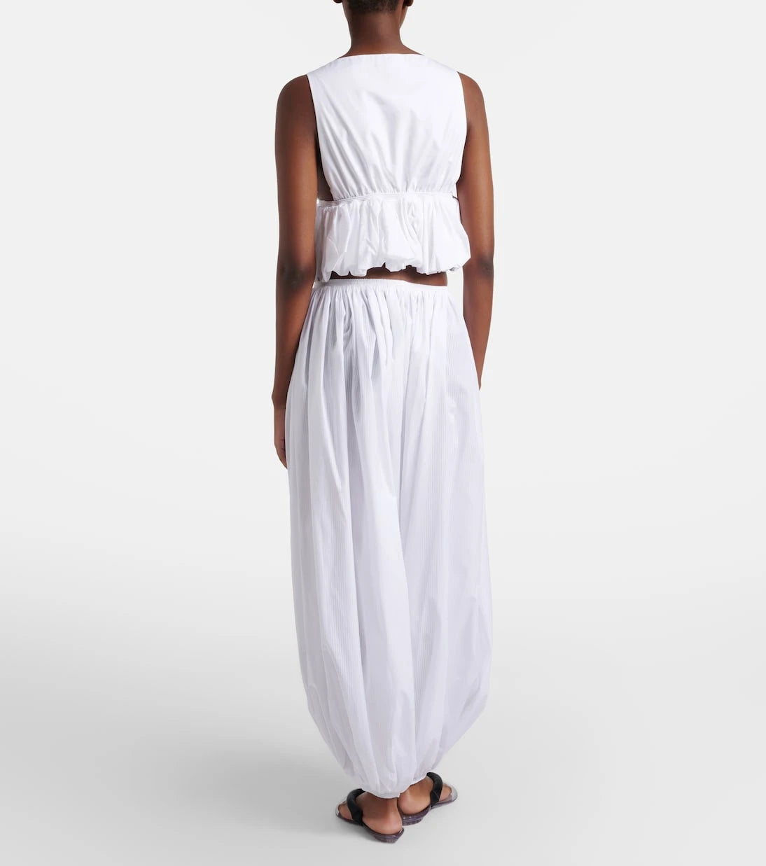 Alaïa - Striped cotton poplin balloon pants