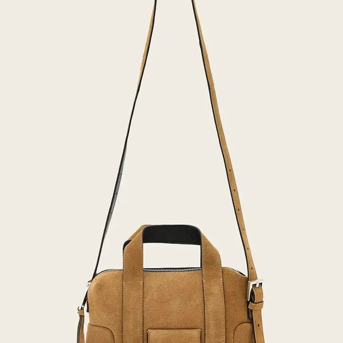 AllSaints kadın süet crossbody çanta ARES