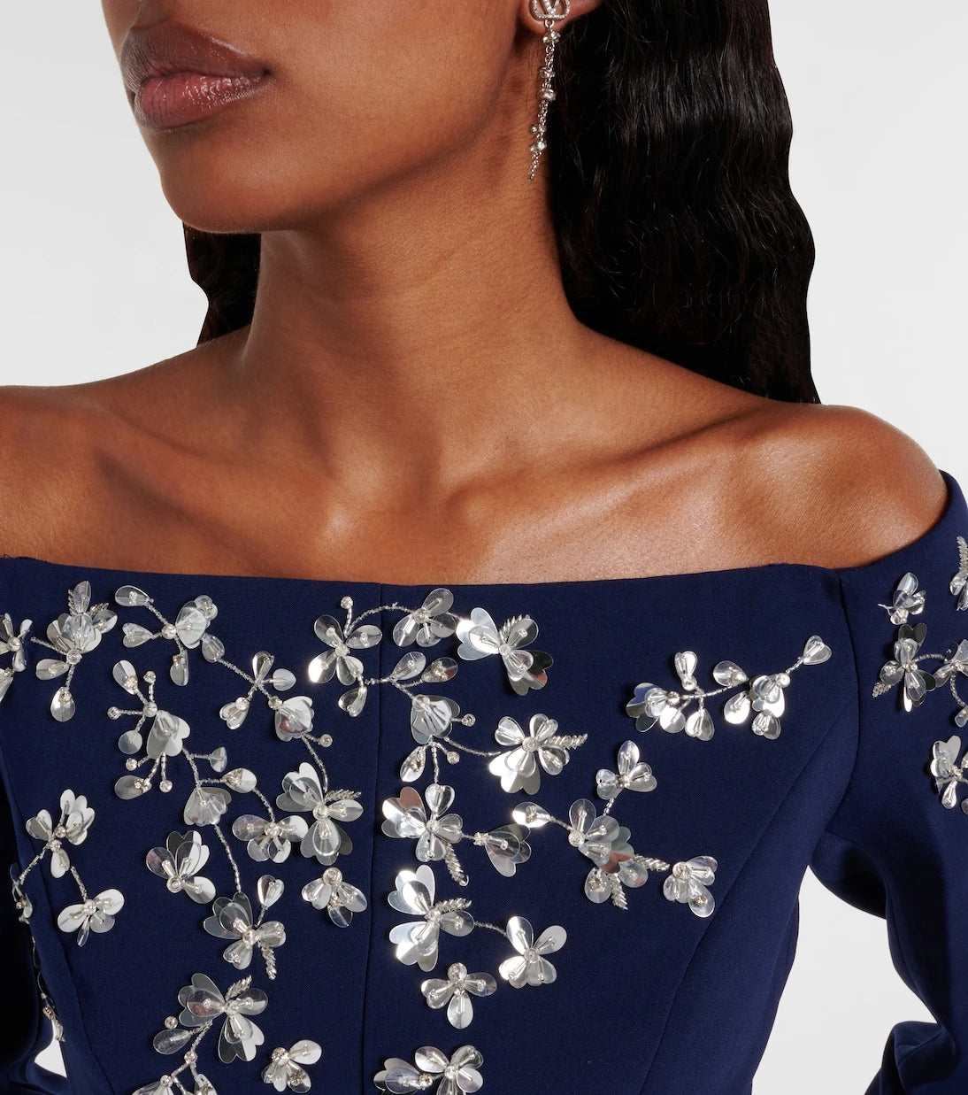 Carolina Herrera - Embellished off-shoulder midi dress