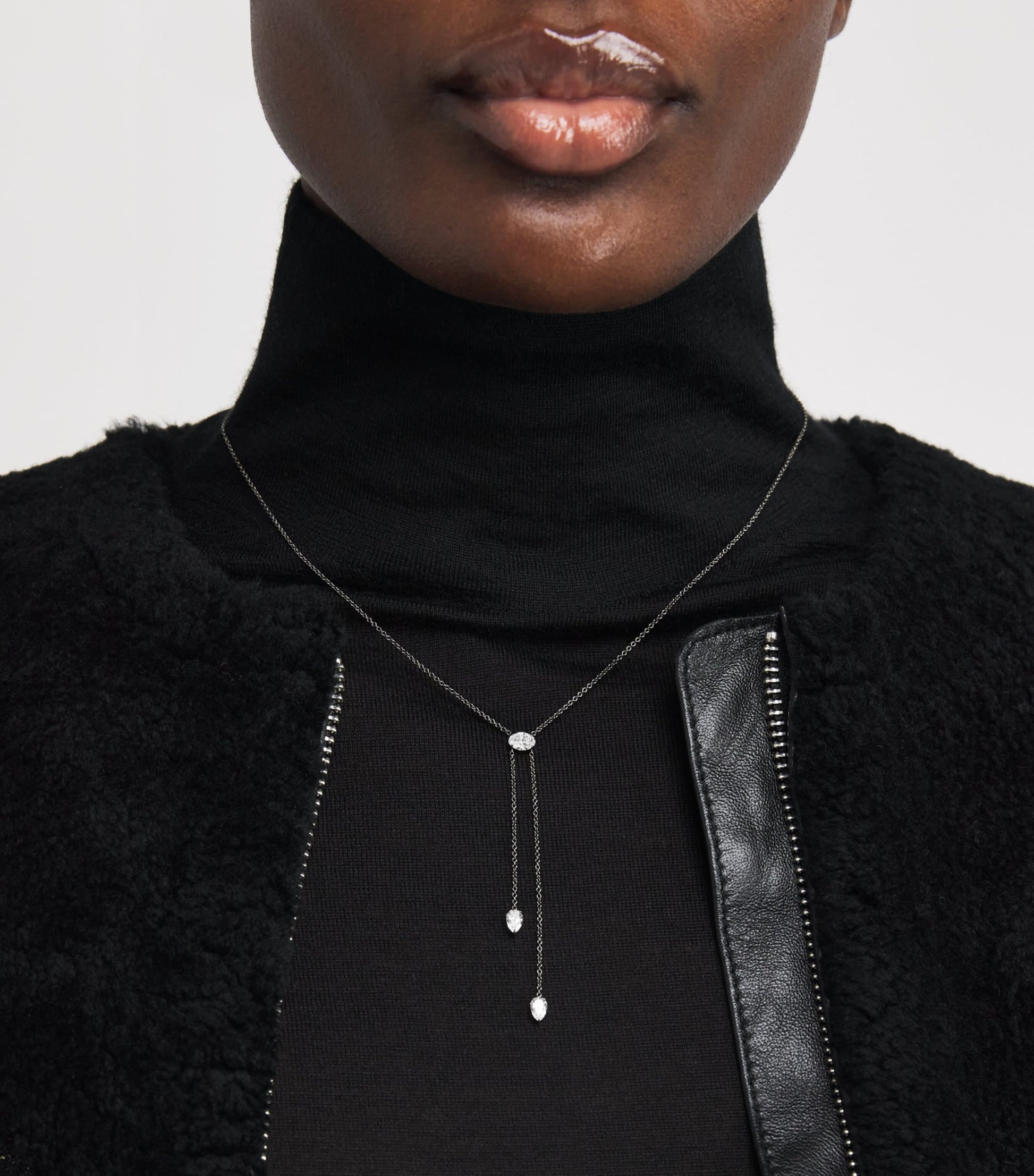 Eva Fehren Blackened White Gold and Diamond Boa Necklace