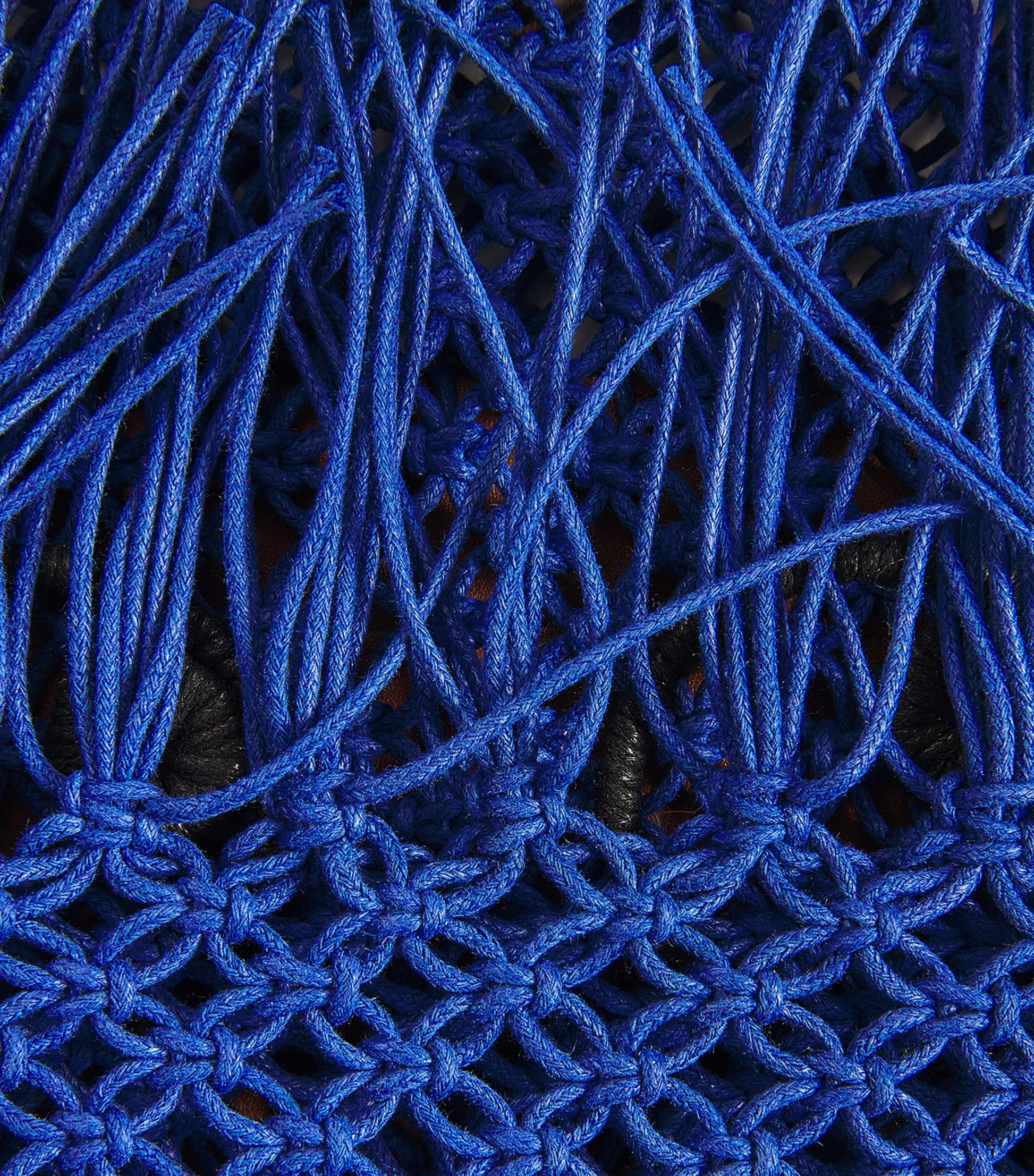 Anya Hindmarch Blue Macrame Fringe Eyes Tote Bag