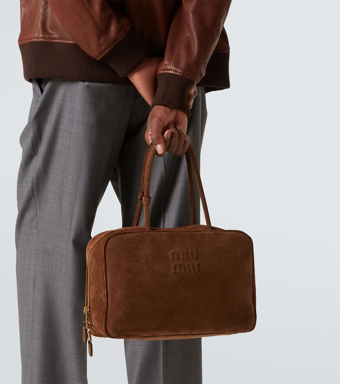 Miu Miu - Logo suede tote bag
