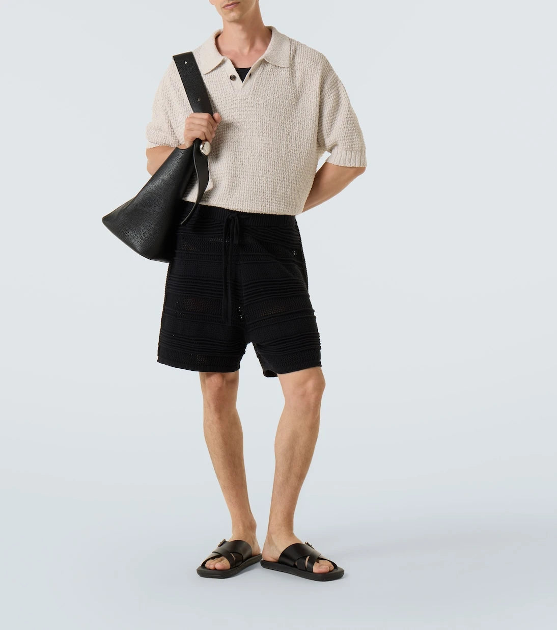 Commas - Cotton-blend crochet Bermuda shorts