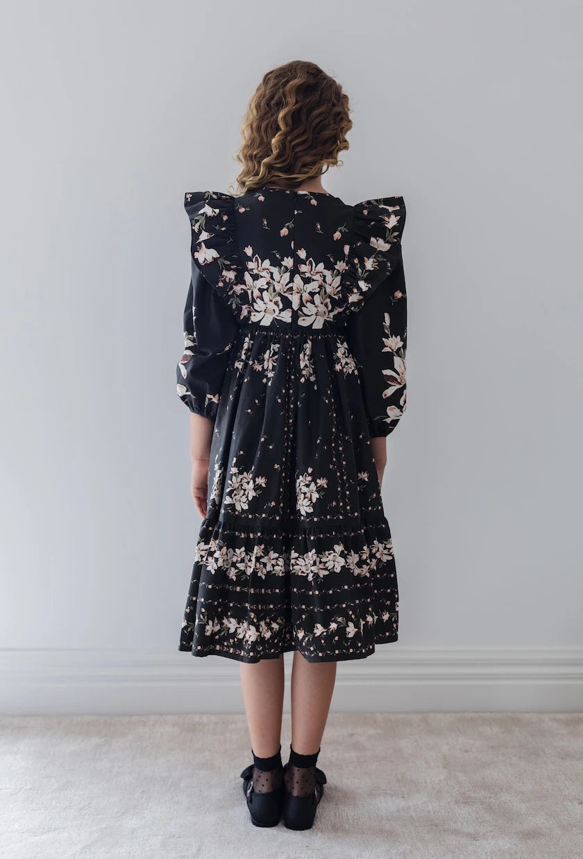 Petite Amalie - Floral ruffled cotton dress