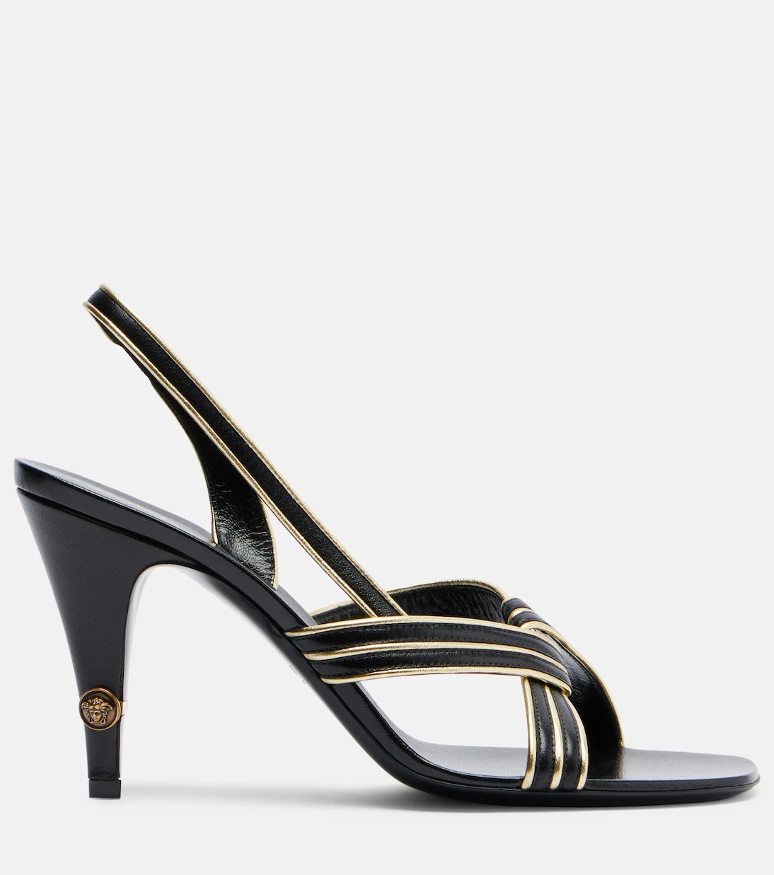 Versace - Gianni leather slingback sandals