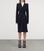 Blue Wool Twisted-Lapel Coat