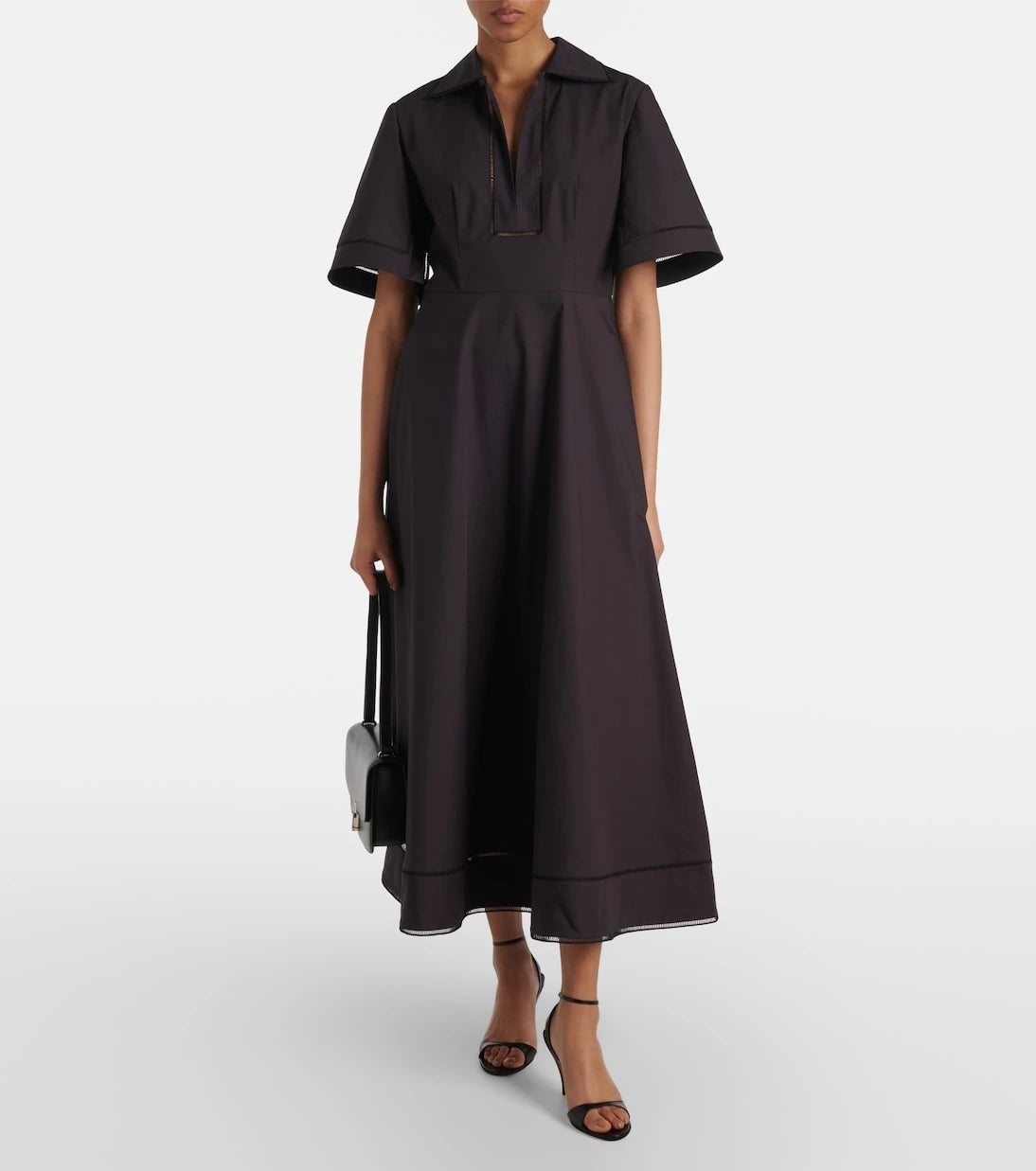 Róhe - Embroidered cotton poplin midi dress