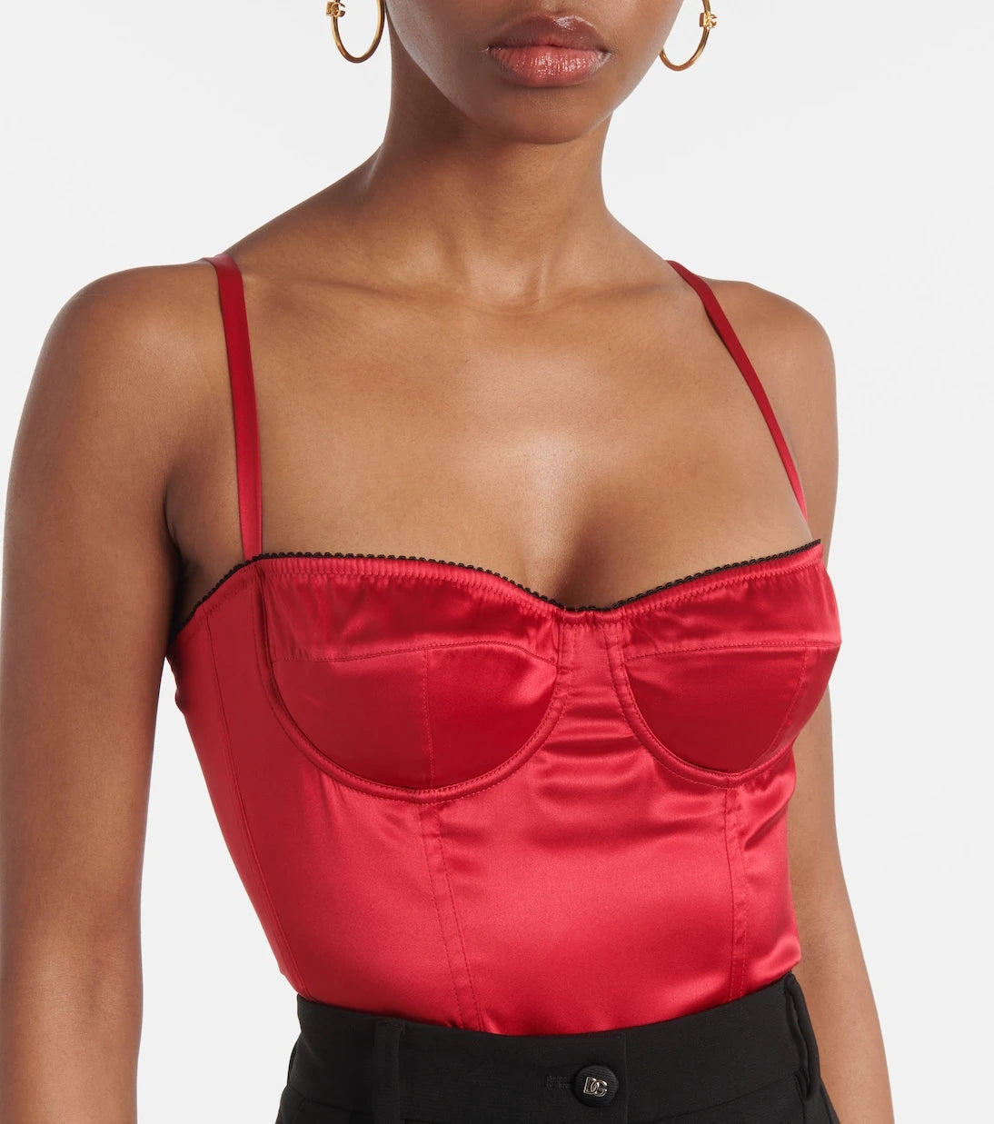 Dolce&Gabbana - Silk-blend satin bodysuit