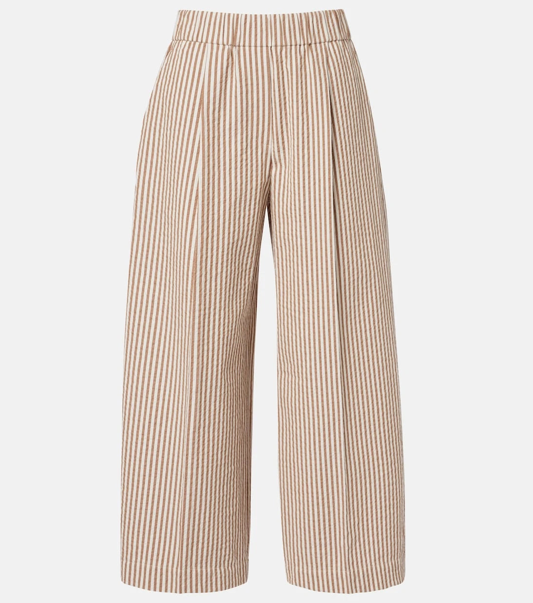 Brunello Cucinelli - Striped cotton-blend wide-leg pants