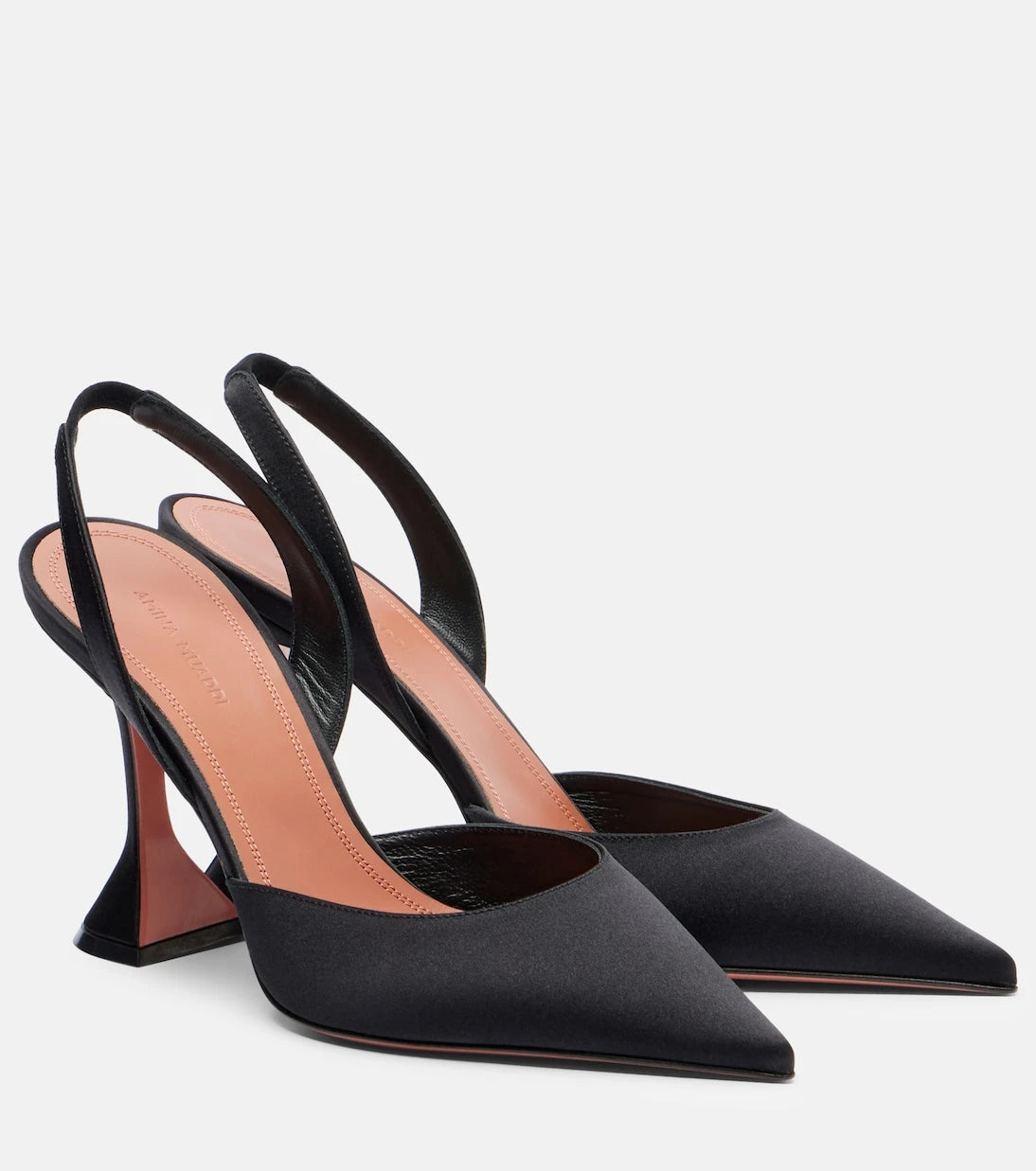 Amina Muaddi - Holli 95 satin slingback pumps