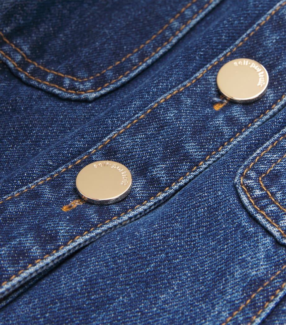 Self-Portrait Blue Denim Halterneck Mini Dress