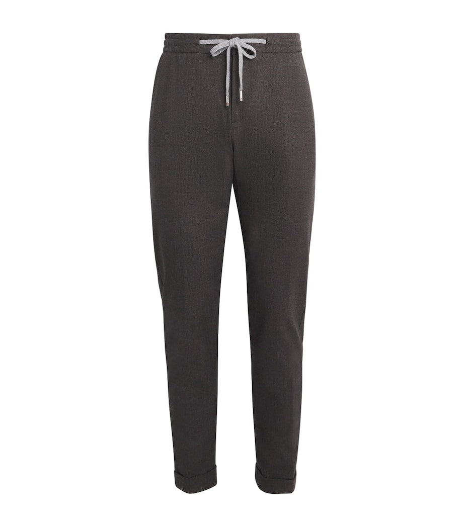 Marco Pescarolo Wool Micro-Check Drawstring Trousers