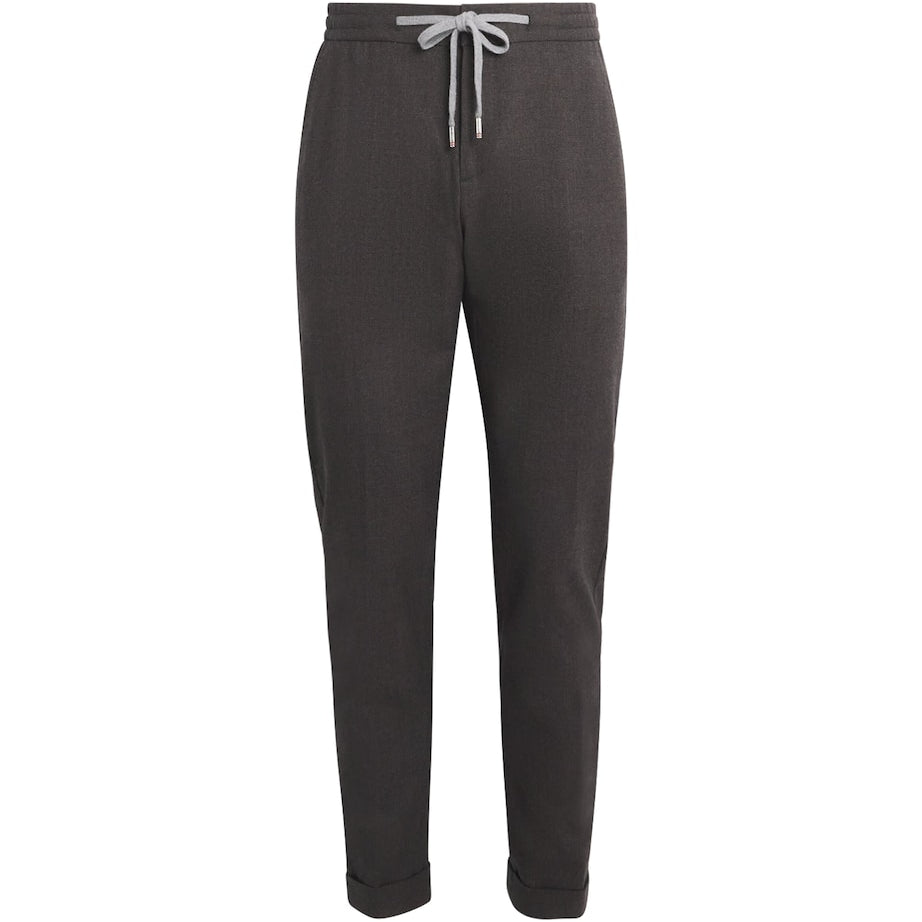Marco Pescarolo Wool Micro-Check Drawstring Trousers