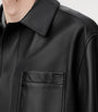 Black Leather Anagram Overshirt
