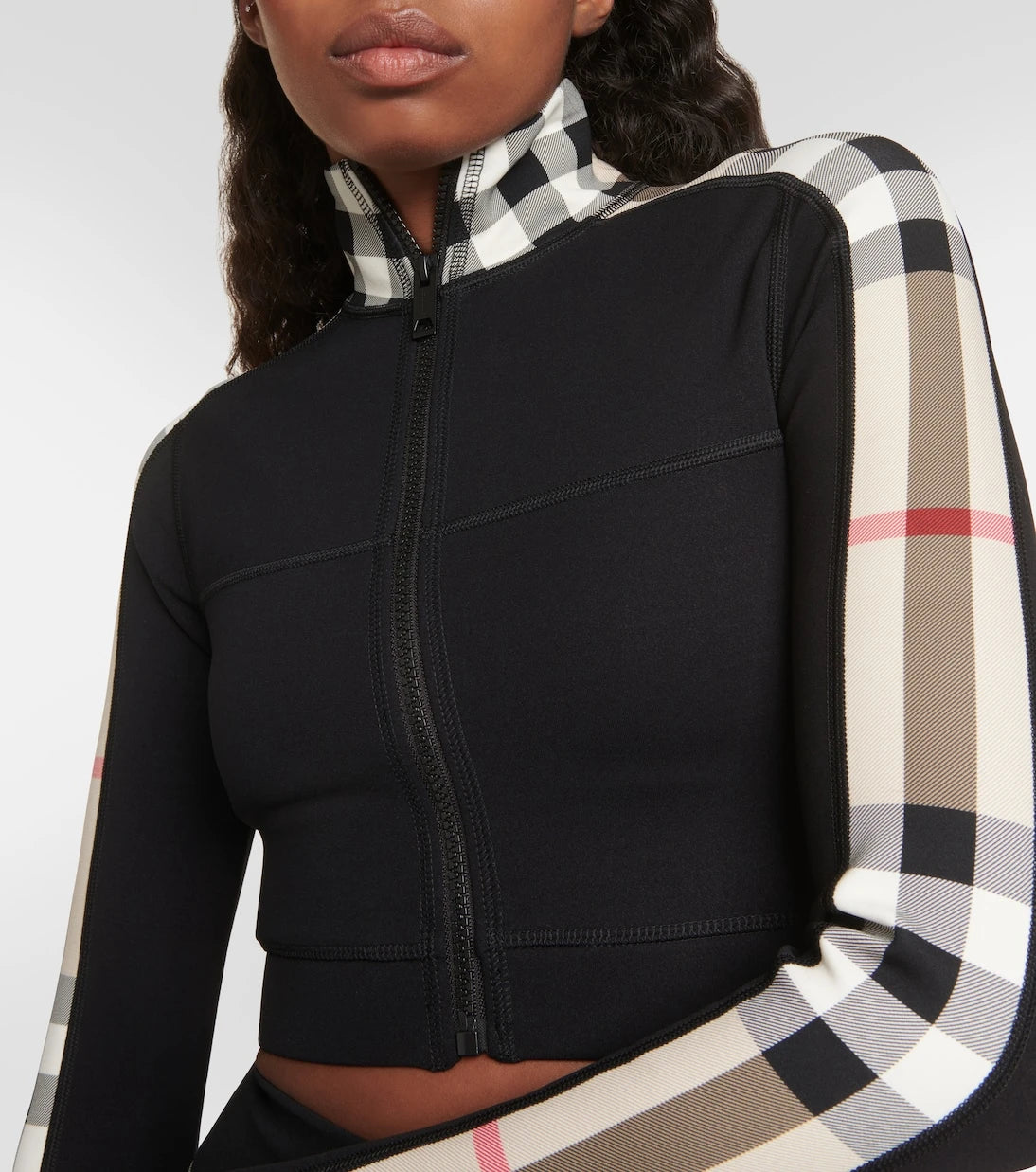 Burberry - Burberry Check technical jersey track jacket