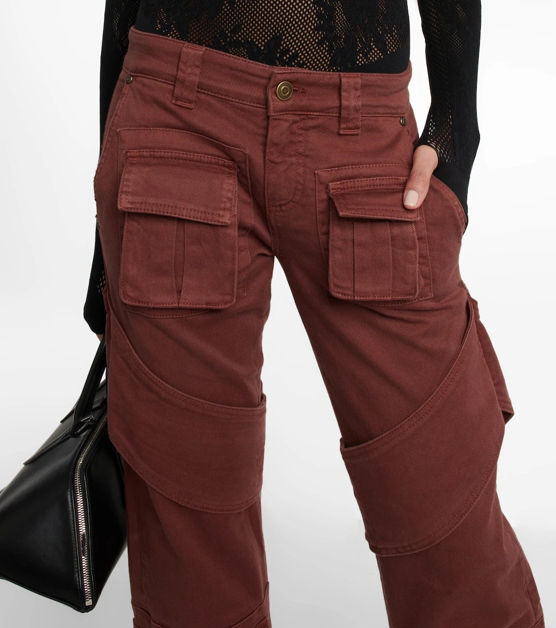 Blumarine - Pamuk kanvas kargo pantolon