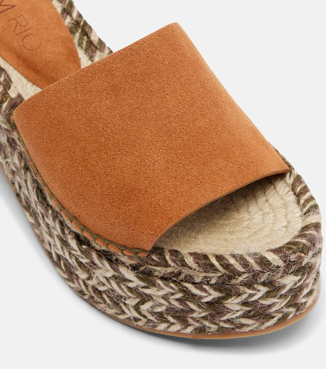 Farm Rio - Suede platform espadrille slides