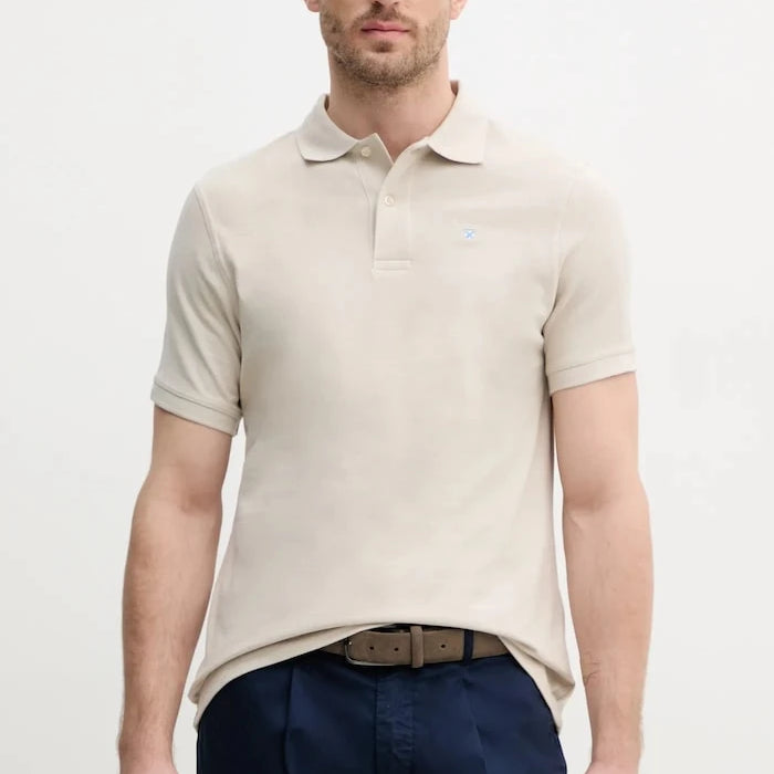 Barbour тениска с яка мъжка от памук ESSENTIALS