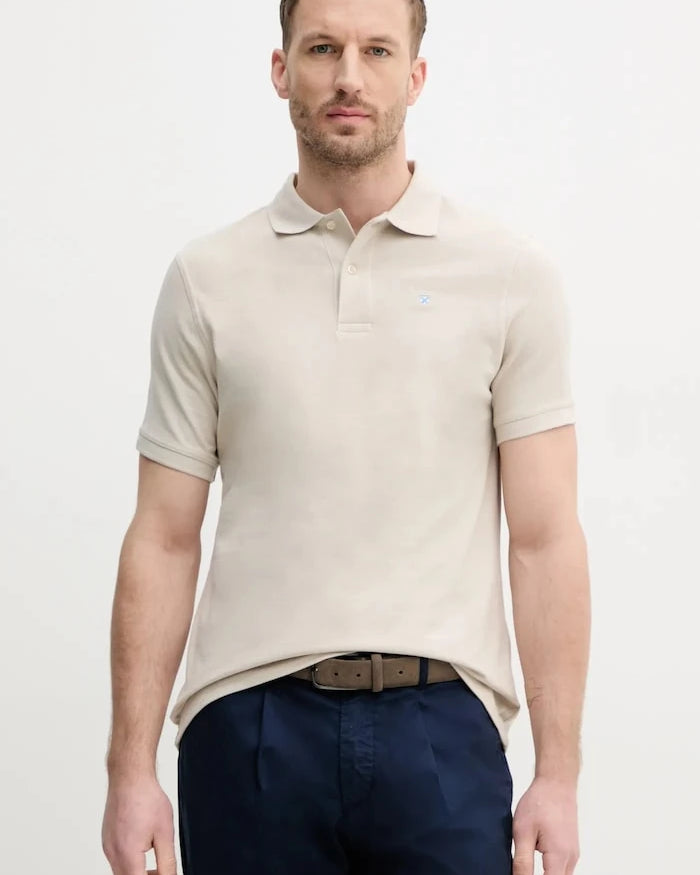Barbour yakalı erkek pamuklu tişört ESSENTIALS