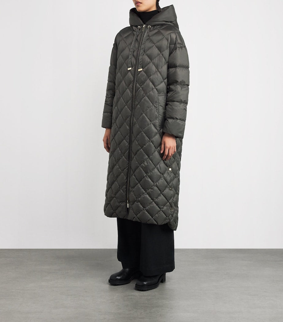 Green The Cube Diamond-Quilted Parka