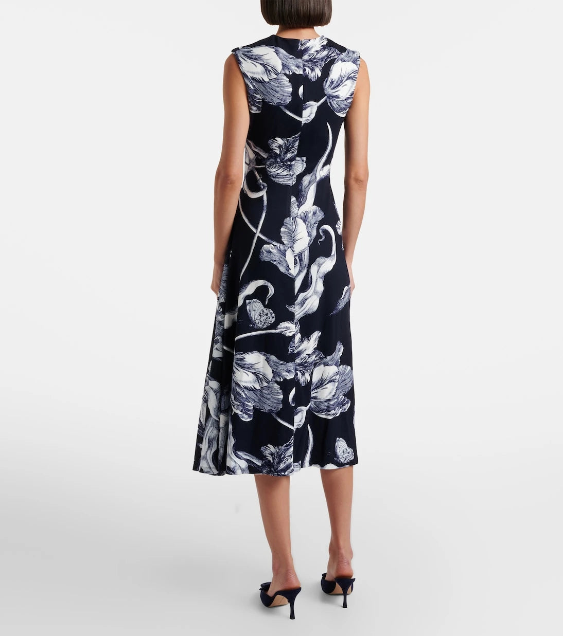Erdem - Draped floral jersey midi dress