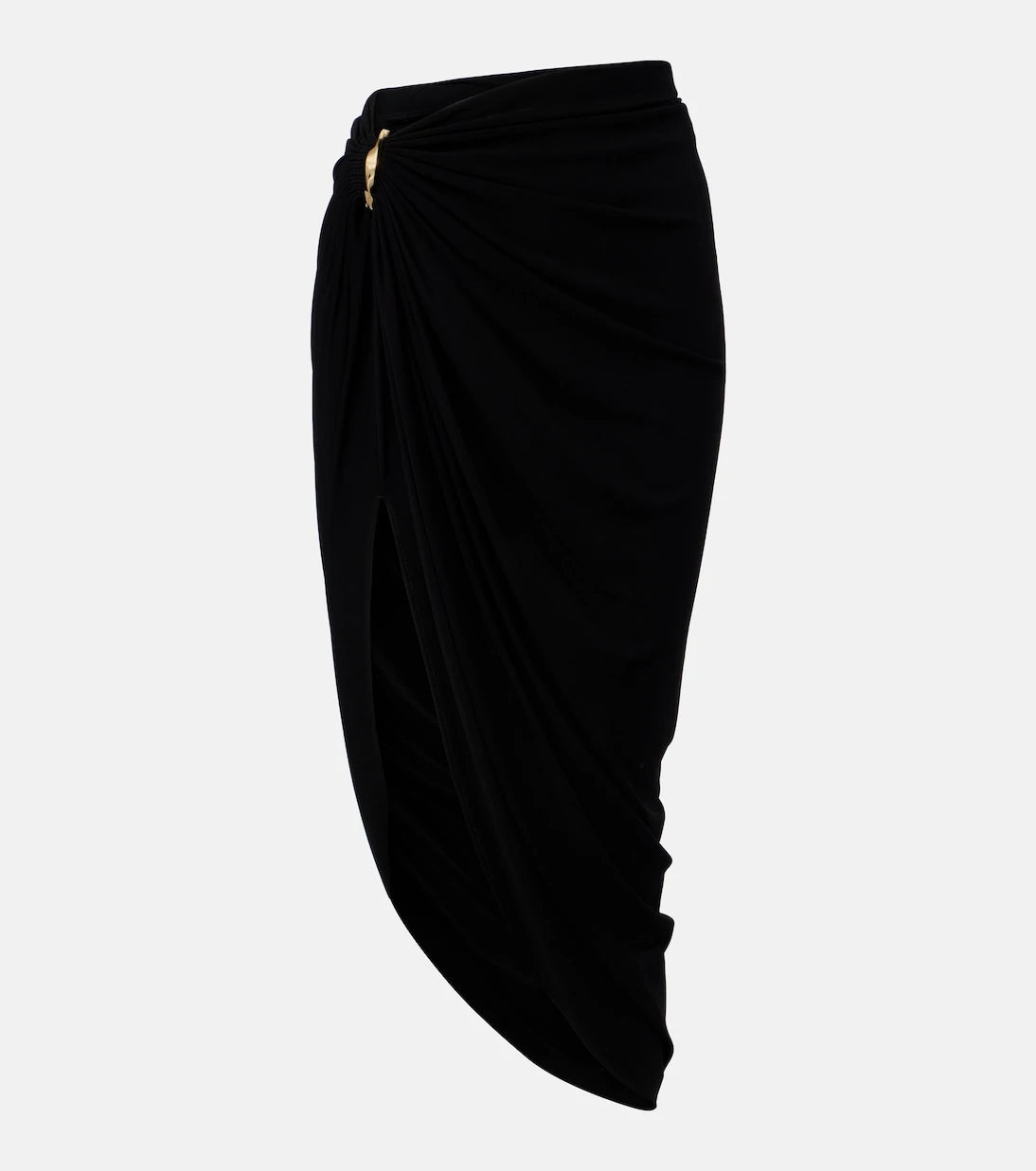 Sportmax - Draped asymmetric crêpe midi skirt