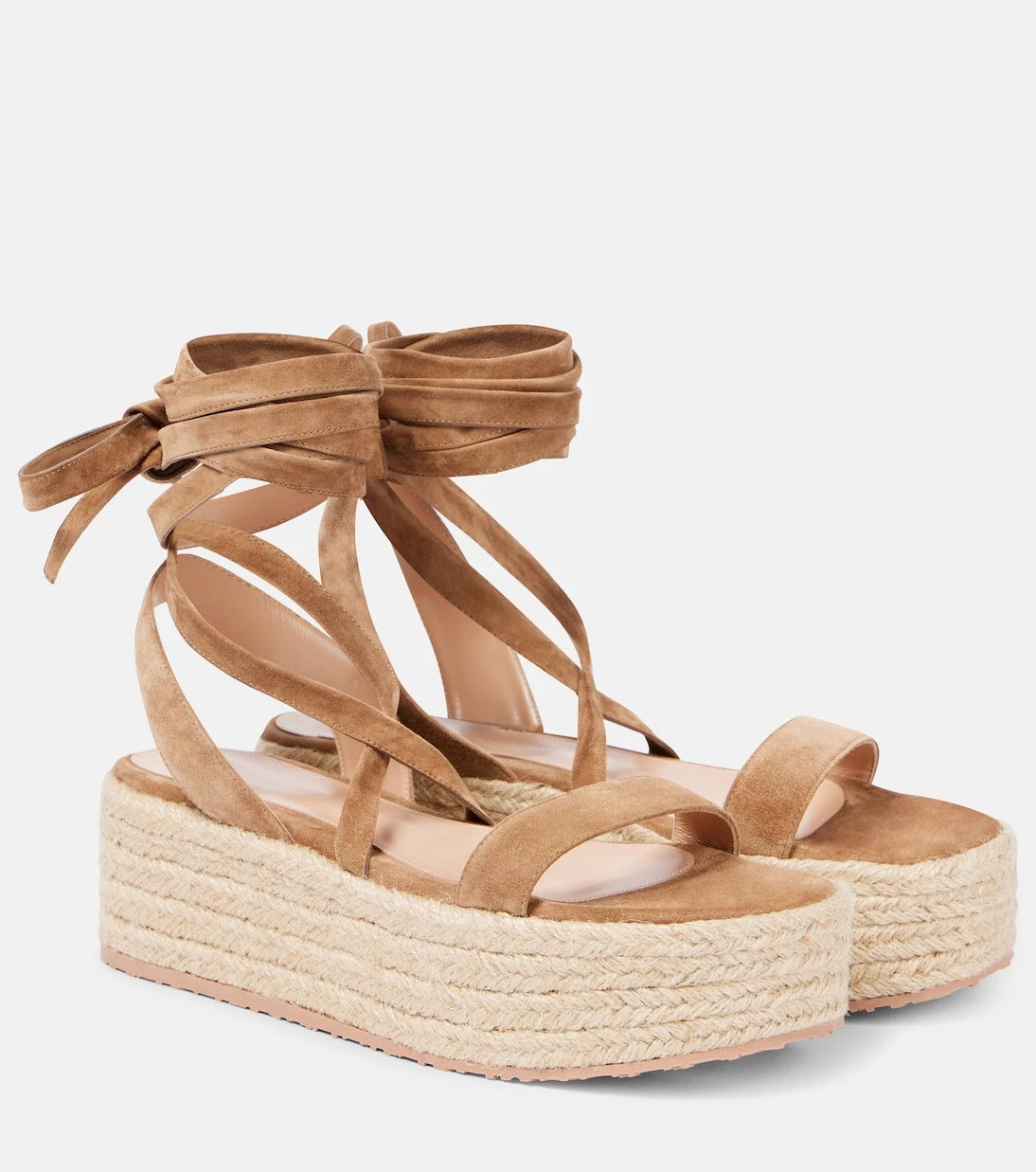 Gianvito Rossi - Suede-trimmed platform espadrilles