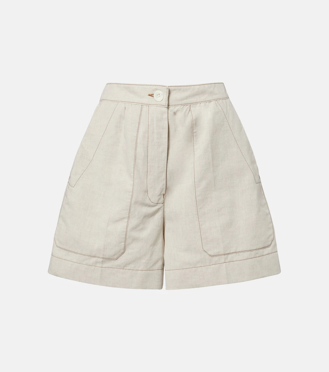 Prada - Cotton and linen chambray shorts