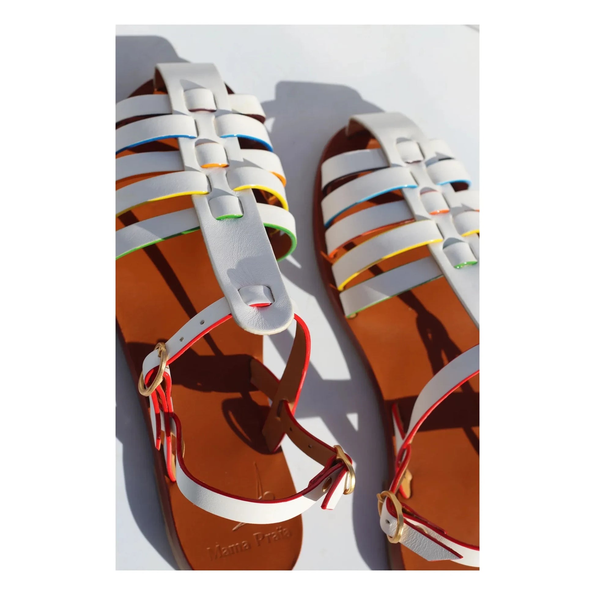 Mama Praïa - Rainbow Fisherman Sandals | White