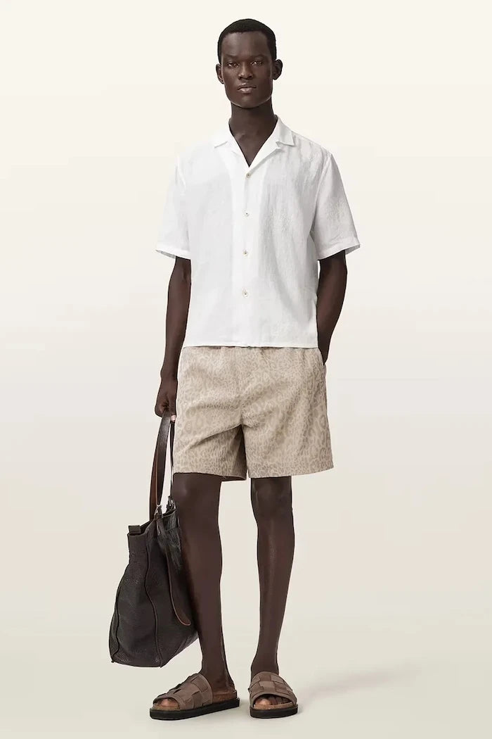 AllSaints риза мъжка от лен SEPAL