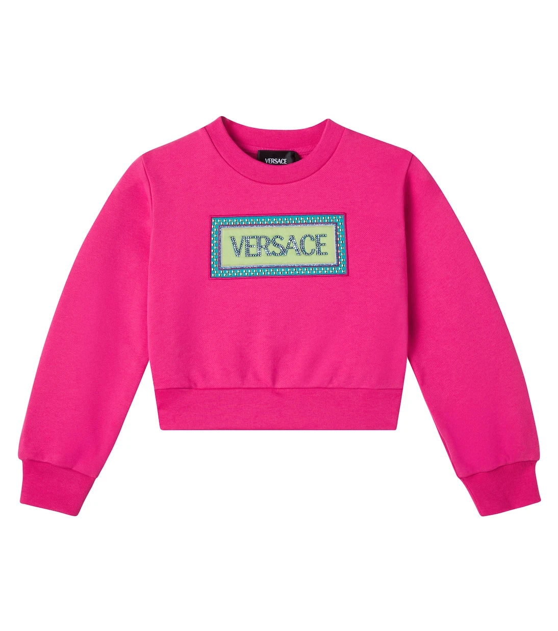 Versace Kids - سويت شيرت من قطن الجيرسيه مزين بالشعار