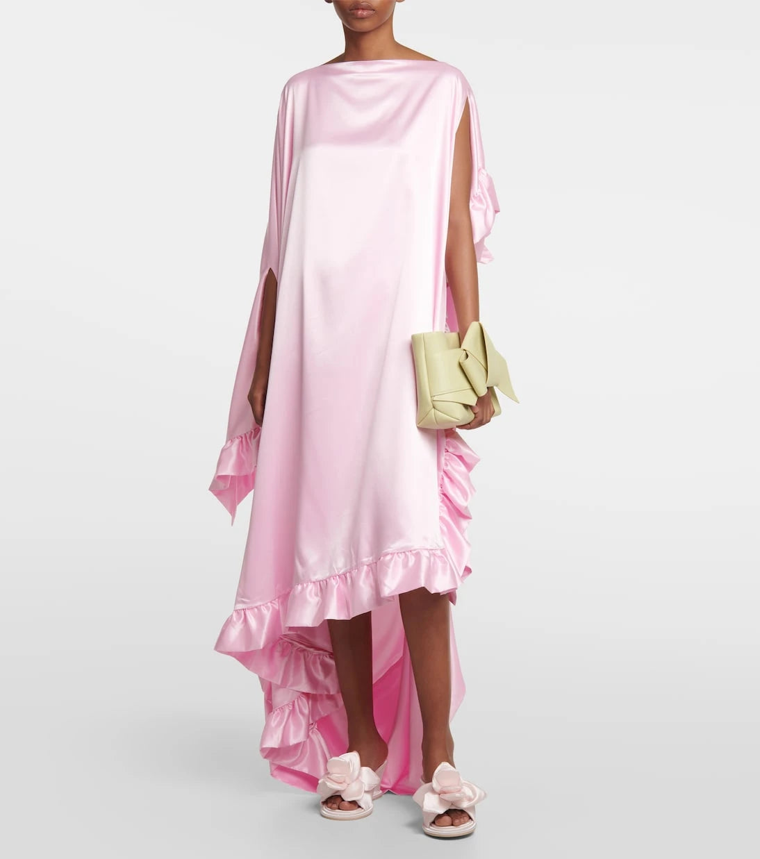 Acne Studios - Floral appliqué satin wedge sandals