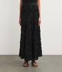 Black Tulle Embroidered Maxi Skirt