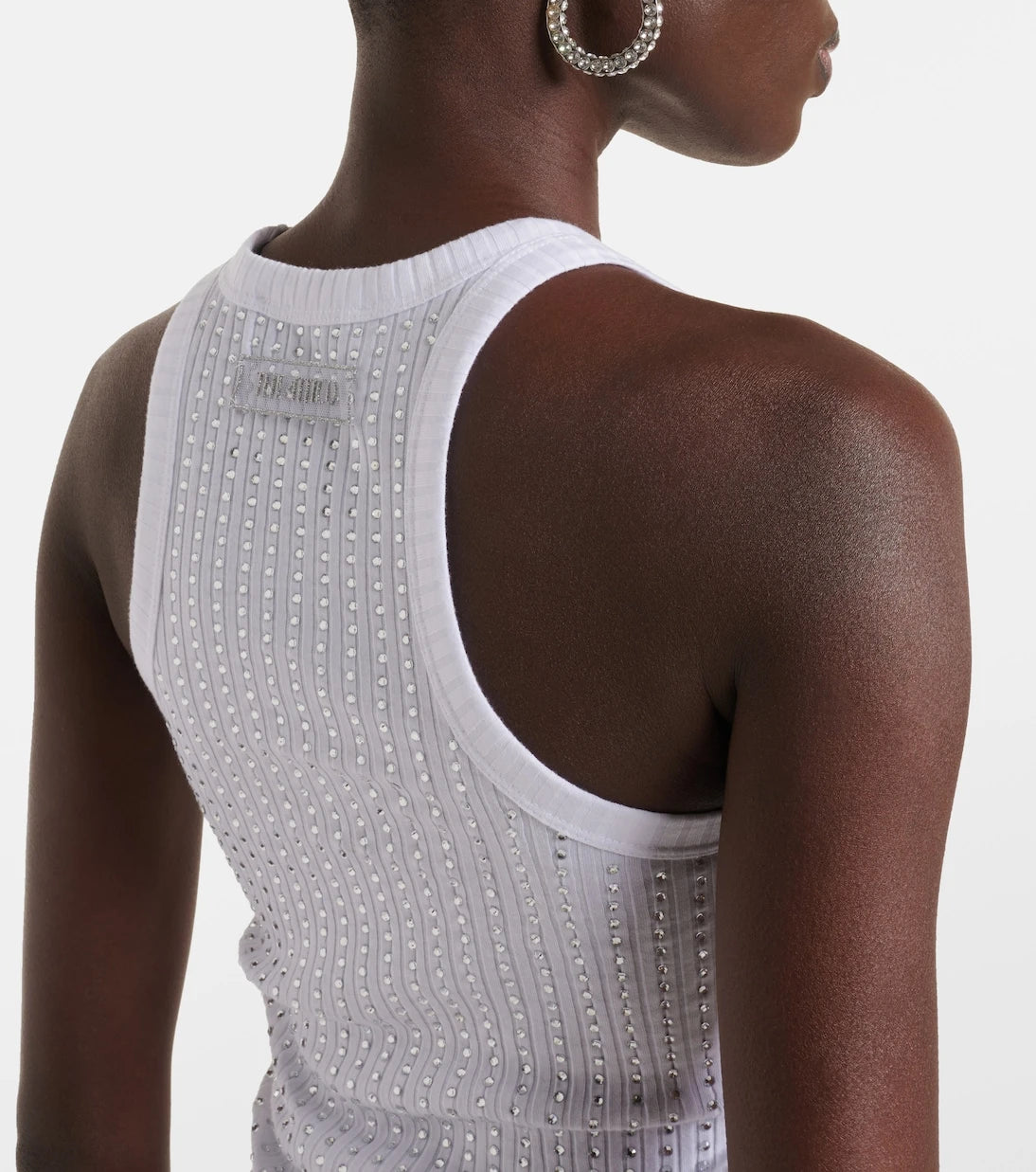 The Attico - Embellished cotton jersey top