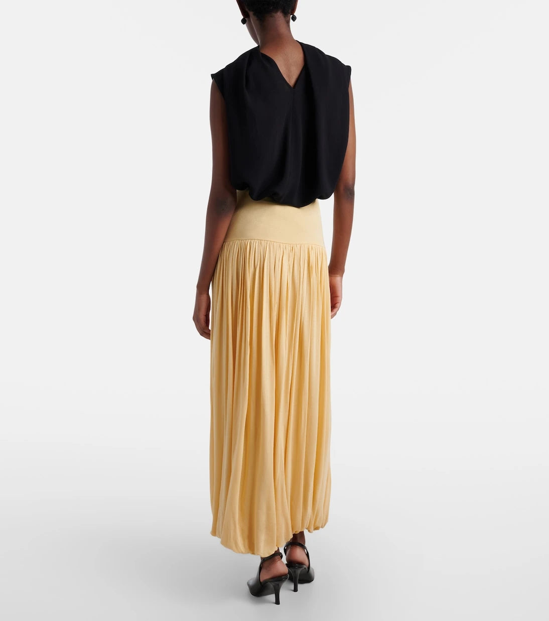 Toteme - Gathered jersey midi skirt
