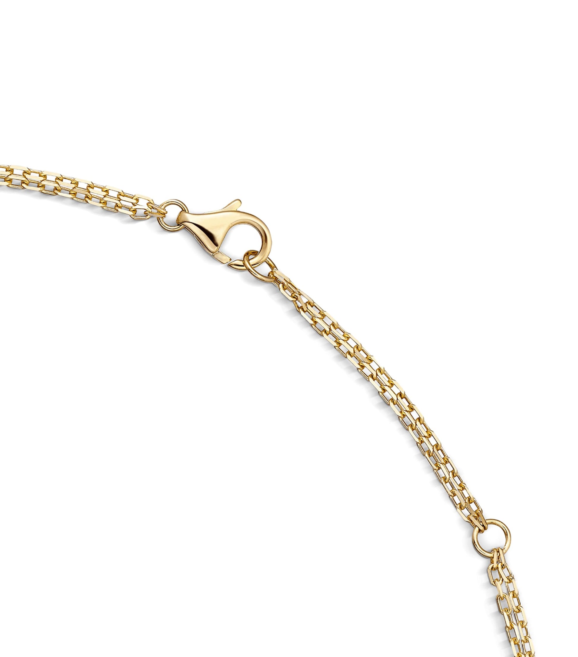 Yellow Gold and Diamond LOVE Double Chain Necklace