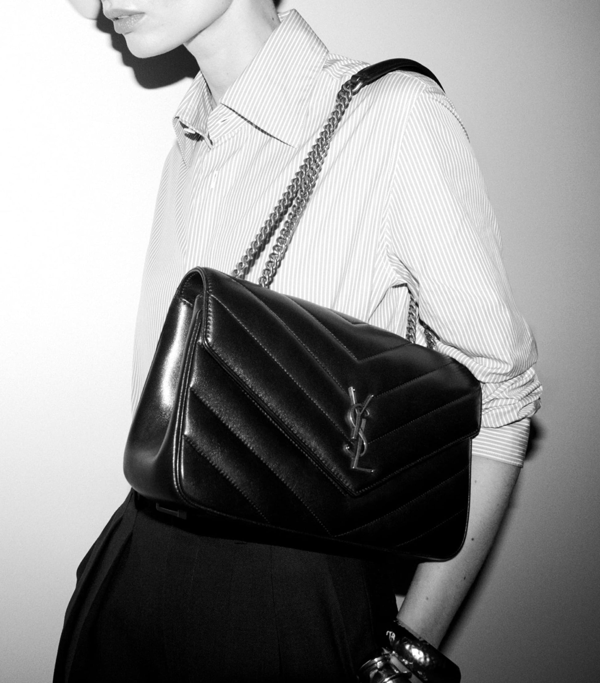 Saint Laurent Green Medium Loulou Shoulder Bag