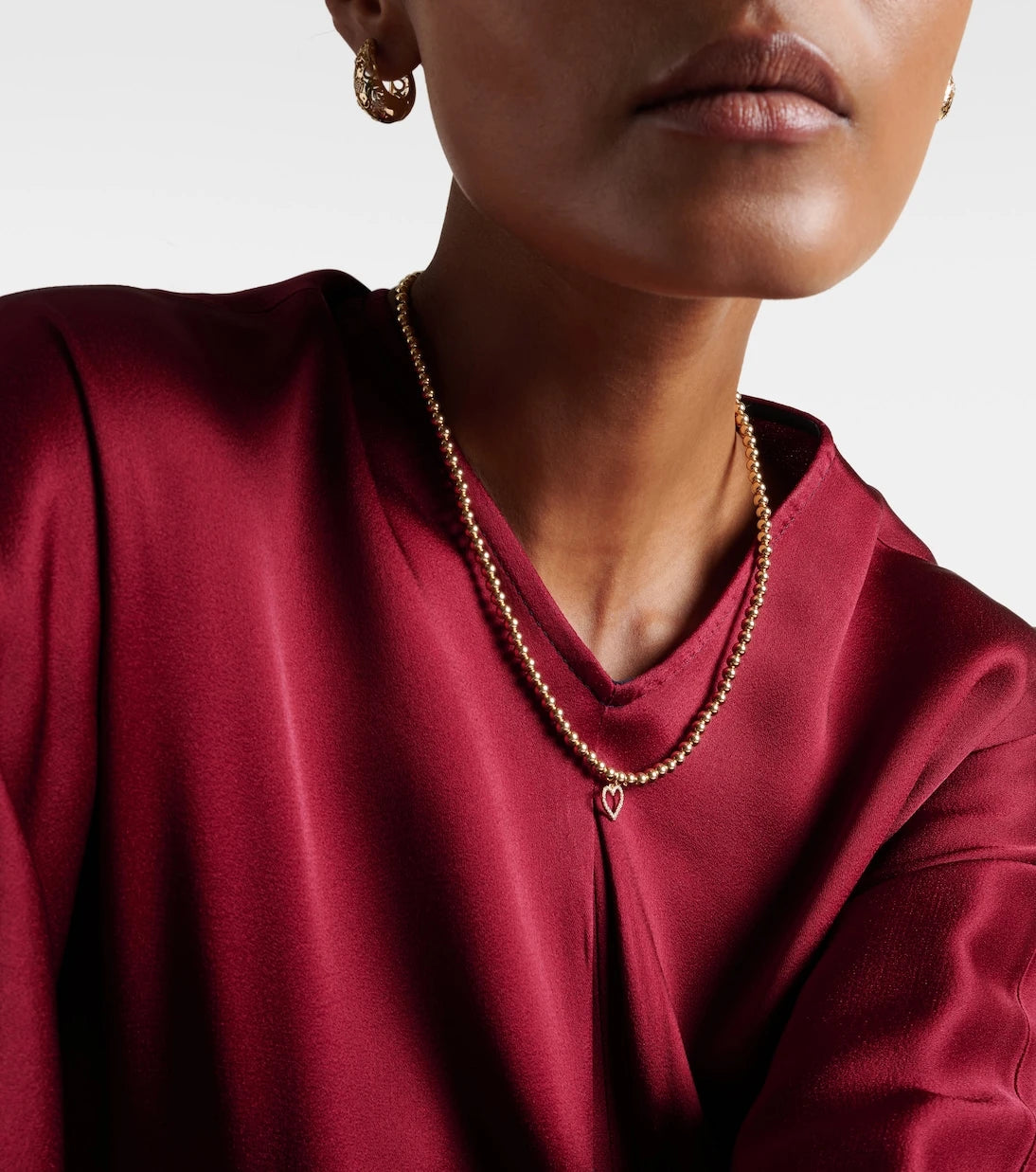 Sydney Evan - Open Heart 14kt gold choker with diamonds