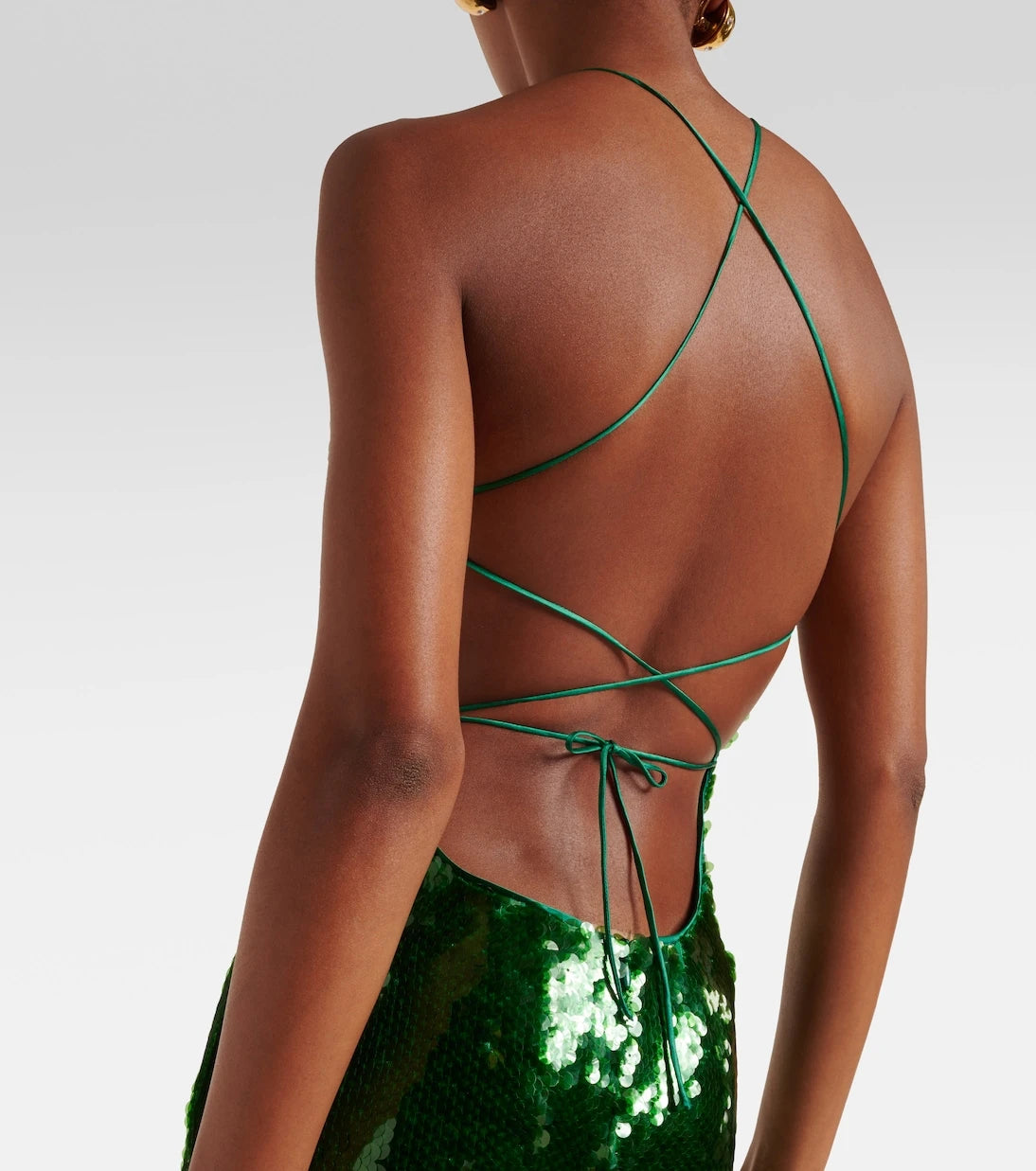 Magda Butrym - Floral-appliqué sequined halterneck gown