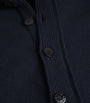 Stone Island Navy Wool-Blend Zip-Up Cardigan