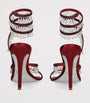 Burgundy Satin Chandelier Heeled Sandals 105