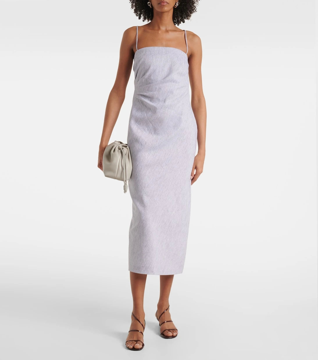Vince - Cotton and linen midi dress
