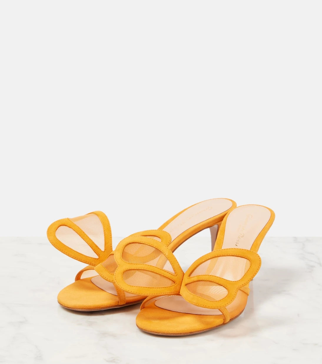 Gianvito Rossi - Ilia suede-trimmed mesh mules