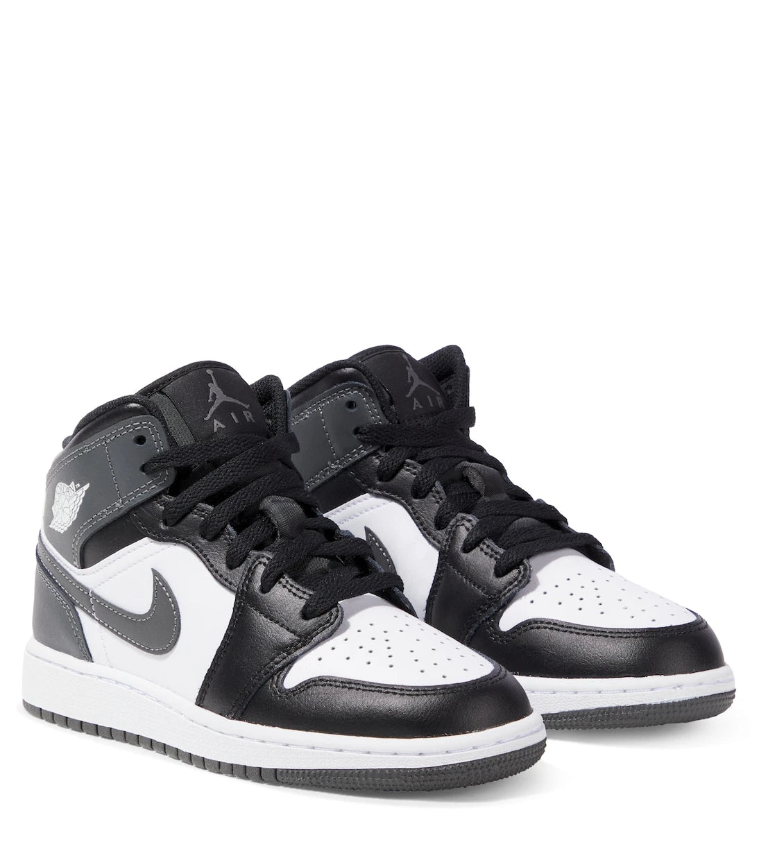 Nike Kids - حذاء سنيكرز Air Jordan 1 Mid الجلدي للأطفال
