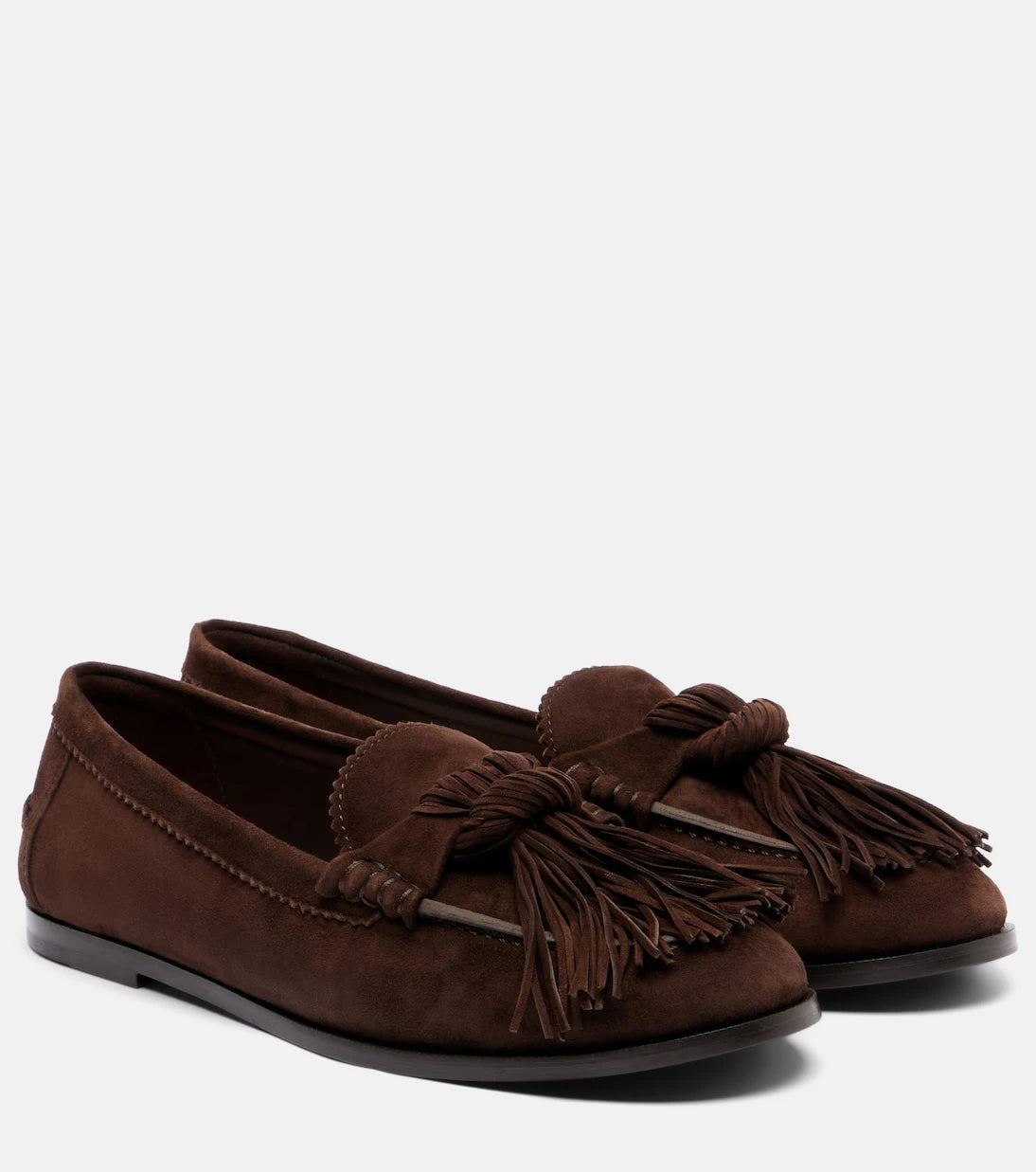 Aquazzura - Freddie fringed suede loafers