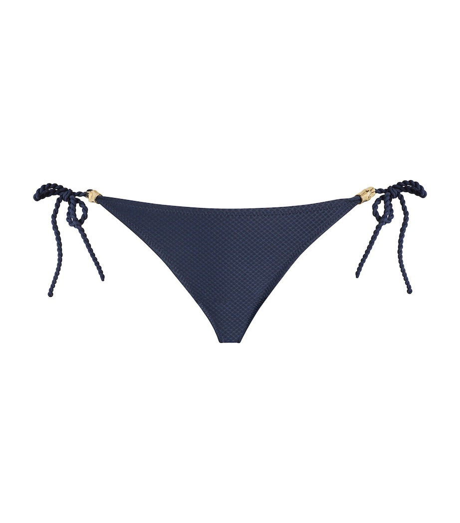 Navy Side-Tie Bikini Bottoms
