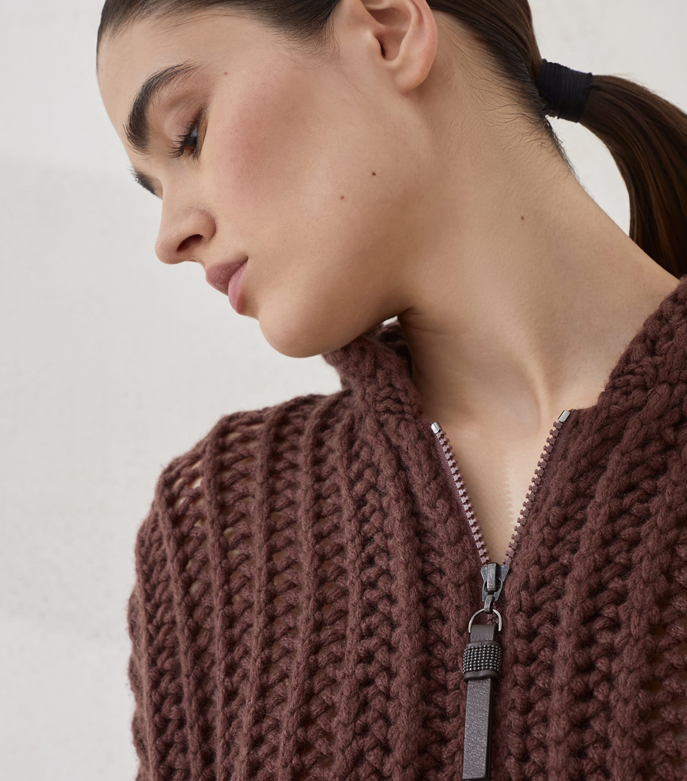 Brunello Cucinelli Black Cashmere Zip-Up Hoodie