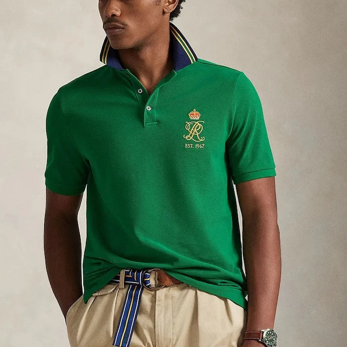 Памучна тениска с яка Polo Ralph Lauren